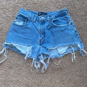 High Rise Denim Shorts